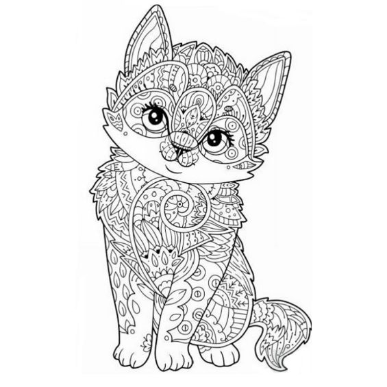 gato mandala para imprimir y colorear
