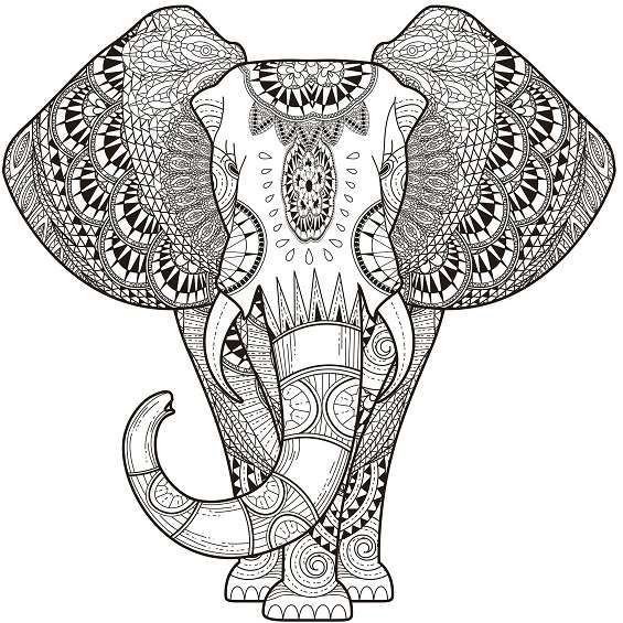 mandala de elefante para colorear