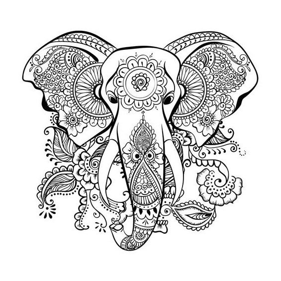 mandala de elefante para pintar