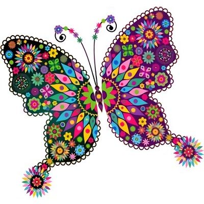 mandala de mariposa multi color