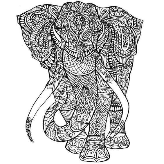 mandala de un elefante para pintar