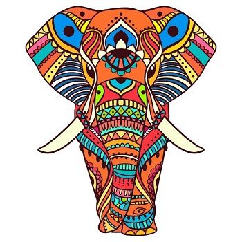 mandalas de elefantes coloreadas