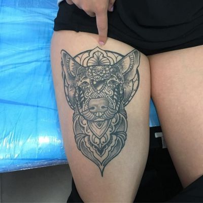 tatuajes perro mandala