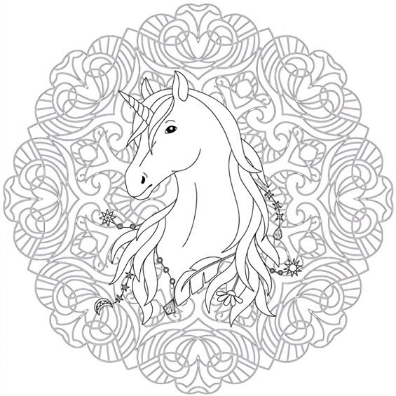 unicornio mandala para colorear