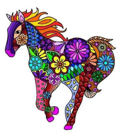 mandala coloreada caballo