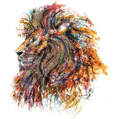 mandala coloreada leon