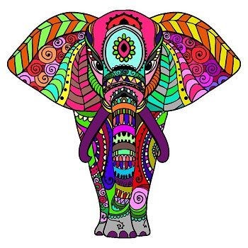 mandalas coloreados de elefantes
