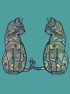 mandalas coloreados de gatos
